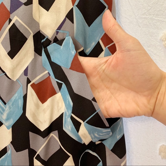 Diane Von Furstenberg Silk Geo Print Dress - Picture 4 of 6